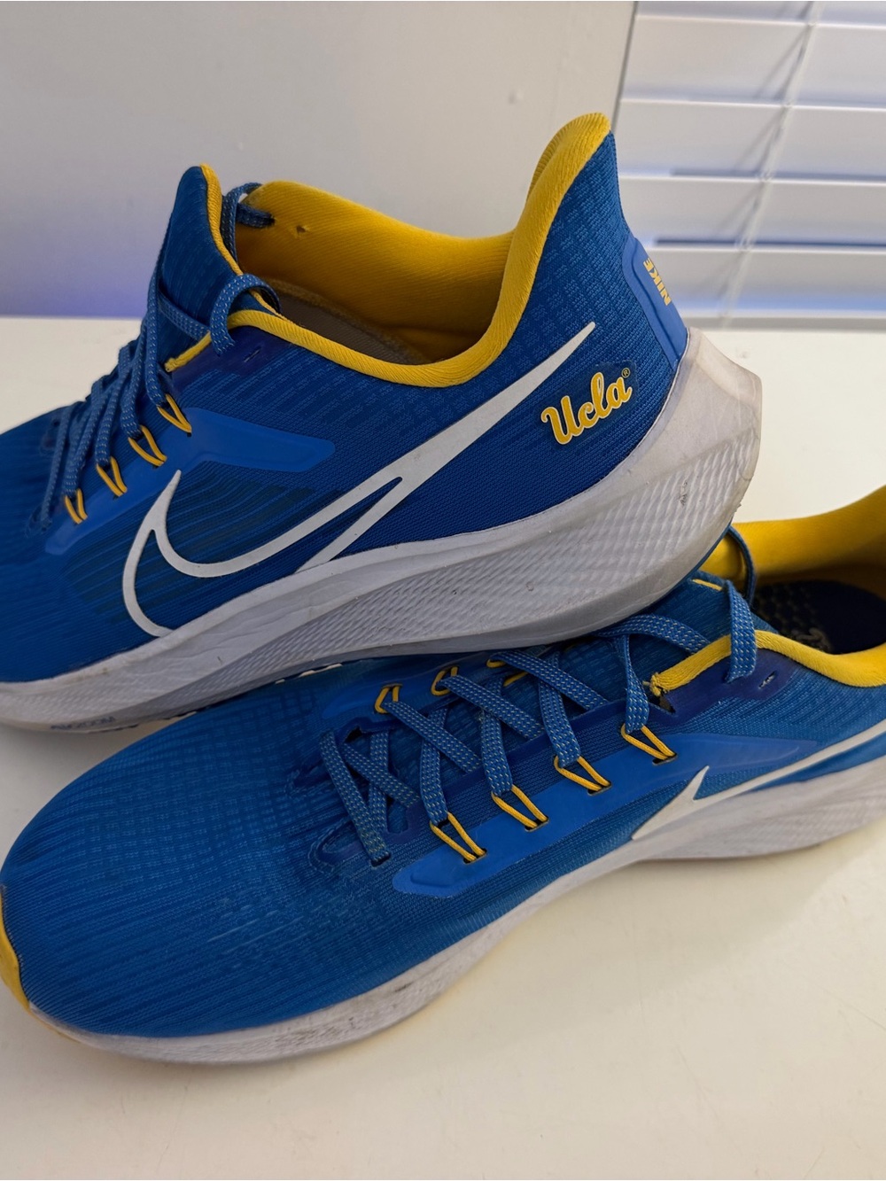 Nike Pegasus Royal Blue and Yellow UCLA Swoosh Sneakers - Picture 2 of 3